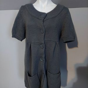 Women's Gray Thigh length sweater